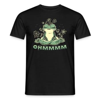 Ohmmm Meditating Frog Yoga Meditation Namaste - Men's T-Shirt - black - Front - AI Model Male 178 light (178cm)