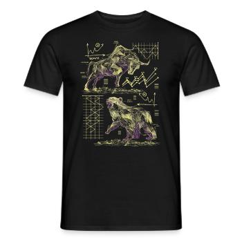 Shareholder Bulle Bär Börse Aktienmarkt DAX Trader - Männer T-Shirt - Schwarz - Vorne - AI Model Male 178 light (178cm)