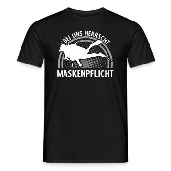 Tauchen Maskenpflicht Diver Dive Lustige Taucher - Männer T-Shirt - Schwarz - Vorne - AI Model Male 178 light (178cm)