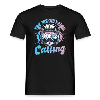 The Meowtains Are Calling Ski Goggles - Men's T-Shirt - black - Front - AI Model Male 178 light (178cm)