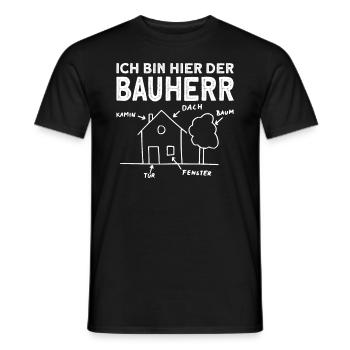 Bauherr Hausbau Eigenheim Traumhaus Geschenk - Männer T-Shirt - Schwarz - Vorne - AI Model Male 178 light (178cm)
