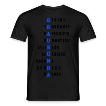 graubünda - Männer T-Shirt - Schwarz - Vorne - AI Model Male 178 light (178cm)