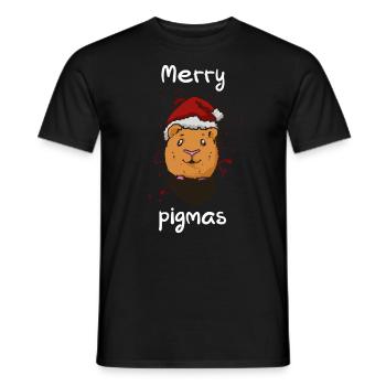 Merry pigmas guinea pig quote - Männer T-Shirt - Schwarz - Vorne - AI Model Male 178 light (178cm)