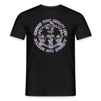 Vielfalt Gleichheit Liebe Frieden Menschenrechte - Männer T-Shirt - Schwarz - Vorne - AI Model Male 178 light (178cm)