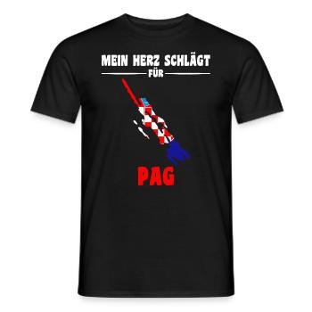 Kroatien Flagge Mein Herz schlägt für Pag - Männer T-Shirt - Schwarz - Vorne - AI Model Male 178 light (178cm)