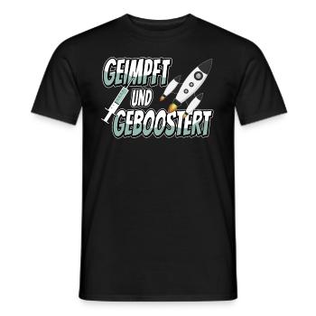 geimpft und geboostert - Booster Impfung - Männer T-Shirt - Schwarz - Vorne - AI Model Male 178 light (178cm)