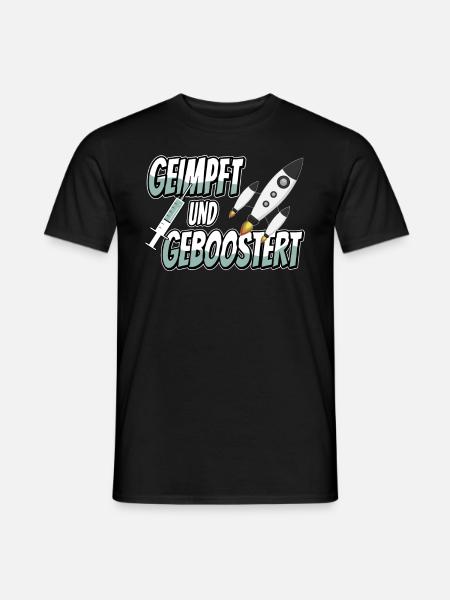 geimpft und geboostert - Booster Impfung - Männer T-Shirt - Schwarz