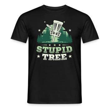 Frisbee Golf Stupid Tree Disc Golf Tee - Men's T-Shirt - black - Front - AI Model Male 178 light (178cm)