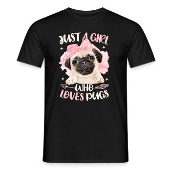 Just A Girl Who Loves Mops - Männer T-Shirt - Schwarz - Vorne - AI Model Male 178 light (178cm)