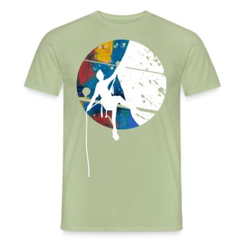 Climbing Free Time Gift Climber - Men's T-Shirt - sage - Front - AI Model Male 178 light (178cm)