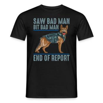 Vu Bad Man Bit Bad Man Chien policier - T-shirt homme - noir - Devant - AI Model Male 178 light (178cm)