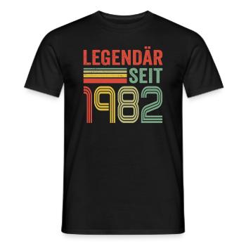 Legendär seit 1982 jahrgang 1982 - Männer T-Shirt - Schwarz - Vorne - AI Model Male 178 light (178cm)