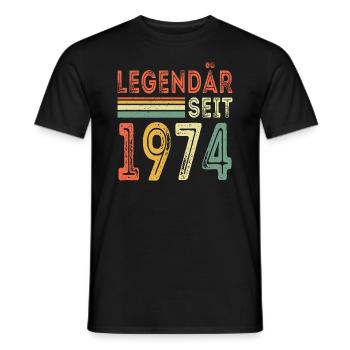 Legendär seit 1974 jahrgang 1974 - Männer T-Shirt - Schwarz - Vorne - AI Model Male 178 light (178cm)