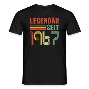 Legendär seit 1967 jahrgang 1967 - Männer T-Shirt - Schwarz - Vorne - AI Model Male 178 light (178cm)