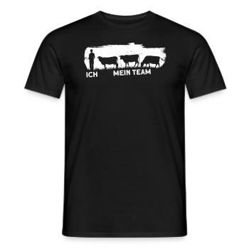 Ich und mein Team Kuh Kühe Bauernhof Landwirt - Männer T-Shirt - Schwarz - Vorne - AI Model Male 178 light (178cm)