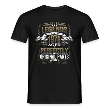 Légende 1978 Cadeau d’anniversaire Mesdames et Messieurs - T-shirt homme - noir - Devant - AI Model Male 178 light (178cm)