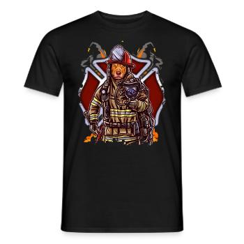 Funny Pitbull Firefighter Fireman - Männer T-Shirt - Schwarz - Vorne - AI Model Male 178 light (178cm)