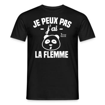 Je Peux Pas J'ai La Flemme - T-shirt homme - noir - Devant - AI Model Male 178 light (178cm)