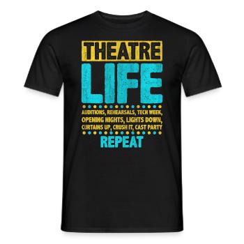Funny Theatre Life - Männer T-Shirt - Schwarz - Vorne - AI Model Male 178 light (178cm)