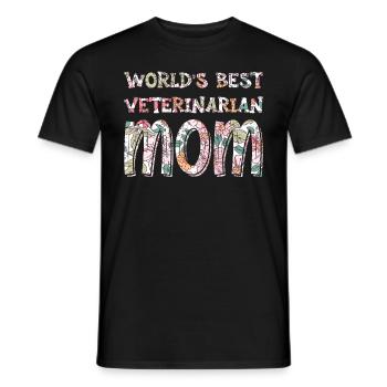 World's Best Veterinarian Mom Animal Doctor - Men's T-Shirt - black - Front - AI Model Male 178 light (178cm)