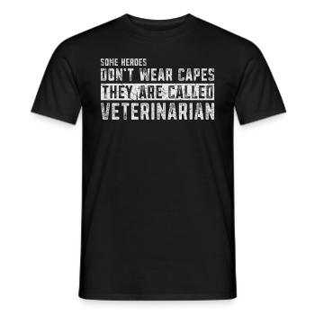 Certains héros ne portent pas de capes vétérinaire vétérinaire - T-shirt homme - noir - Devant - AI Model Male 178 light (178cm)