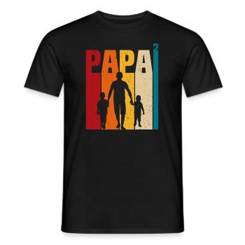 father with two sons dad and son gift dad - Men's T-Shirt - black - Front - AI Model Male 178 light (178cm)