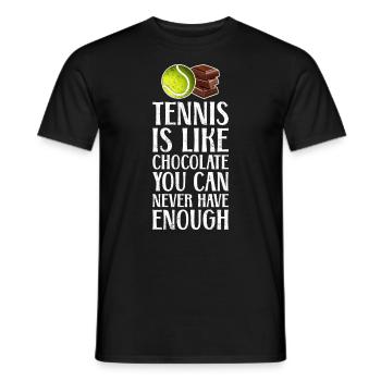 Tennis is Like Chocolate - Men's T-Shirt - black - Front - AI Model Male 178 light (178cm)