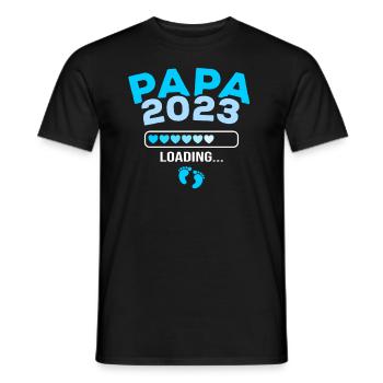 Papa 2023 loading - Männer T-Shirt - Schwarz - Vorne - AI Model Male 178 light (178cm)