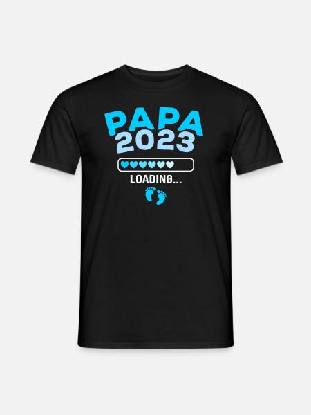 Papa 2023 loading - Männer T-Shirt - Schwarz