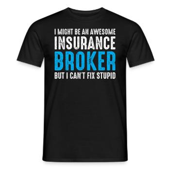 Un courtier d’assurance principal - T-shirt homme - noir - Devant - AI Model Male 178 light (178cm)