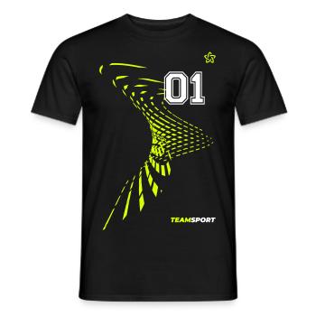 01 TRIKOT Trikotnummer Sport Team Spiel Eins Motiv - Männer T-Shirt - Schwarz - Vorne - AI Model Male 178 light (178cm)