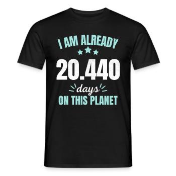 Déjà 20440 Jours sur Cette Planète 56ème Anniversaire - T-shirt homme - noir - Devant - AI Model Male 178 light (178cm)