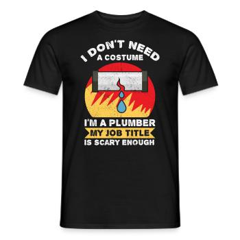 Je n’ai pas besoin d’un costume Je suis plombier - T-shirt homme - noir - Devant - AI Model Male 178 light (178cm)