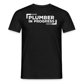 Plombier en cours Futur plombier - T-shirt homme - noir - Devant - AI Model Male 178 light (178cm)