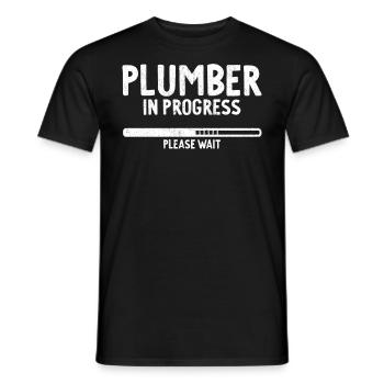 Plombier en cours Futur plombier - T-shirt homme - noir - Devant - AI Model Male 178 light (178cm)