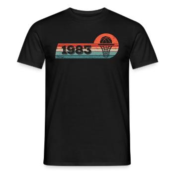 Basketball games born in 1983 Birthday - Men's T-Shirt - black - Front - AI Model Male 178 light (178cm)