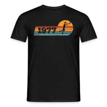 Joueur de basket-ball né en 1977 Anniversaire - T-shirt homme - noir - Devant - AI Model Male 178 light (178cm)