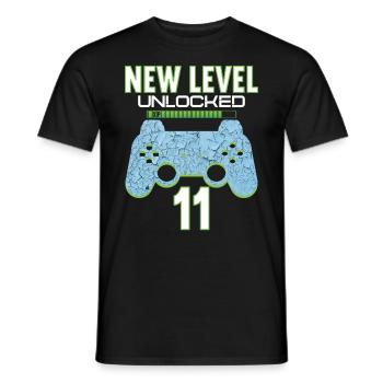 11 Years old 11 birthday outfit Gamer Gaming - Men's T-Shirt - black - Front - AI Model Male 178 light (178cm)