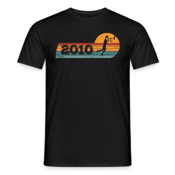 Basketteur né en 2010 Anniversaire - T-shirt homme - noir - Devant - AI Model Male 178 light (178cm)