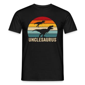 Unclesaurus uncle dinosaur retro uncle dinosaur - Men's T-Shirt - black - Front - AI Model Male 178 light (178cm)