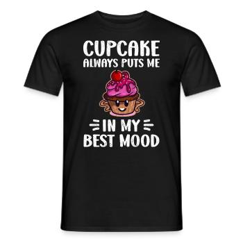 Cupcake Always Puts Me In Mood - Männer T-Shirt - Schwarz - Vorne - AI Model Male 178 light (178cm)