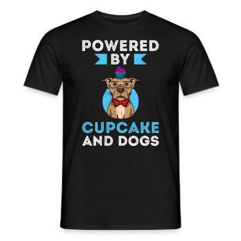 Powered By Cupcake And Dogs - Men's T-Shirt - black - Front - AI Model Male 178 light (178cm)