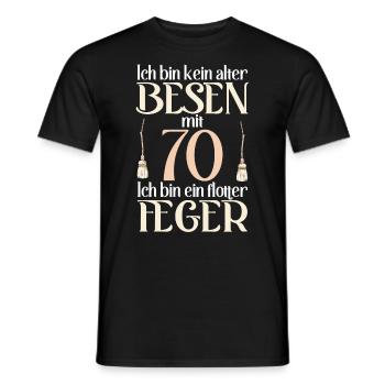 Alter Besen Flotter Feger 70 Jahre 70. Geburtstag - Männer T-Shirt - Schwarz - Vorne - AI Model Male 178 light (178cm)
