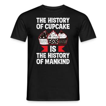 L’histoire du cupcake - T-shirt homme - noir - Devant - AI Model Male 178 light (178cm)