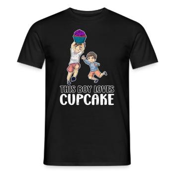 Ce garçon aime le cupcake - T-shirt homme - noir - Devant - AI Model Male 178 light (178cm)