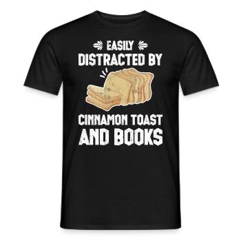 Easily Distracted By Cinnamon Toast - Männer T-Shirt - Schwarz - Vorne - AI Model Male 178 light (178cm)