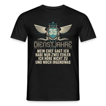 35 Jahre im Dienst 35 Jähriges Dienstjubiläum - Männer T-Shirt - Schwarz - Vorne - AI Model Male 178 light (178cm)