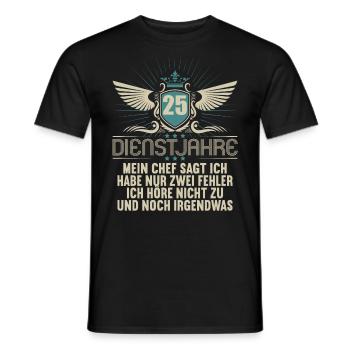 25 Jahre im Dienst 25 Jähriges Dienstjubiläum - Männer T-Shirt - Schwarz - Vorne - AI Model Male 178 light (178cm)