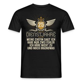 25 Jahre im Dienst 25 Jähriges Dienstjubiläum - Männer T-Shirt - Schwarz - Vorne - AI Model Male 178 light (178cm)