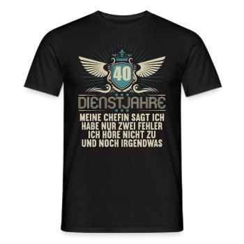 40 Jahre im Dienst 40 Jähriges Dienstjubiläum - Männer T-Shirt - Schwarz - Vorne - AI Model Male 178 light (178cm)
